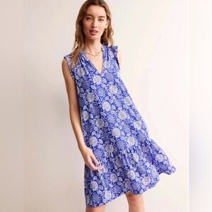 Boden Blue Daisy Short Tier Dress